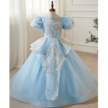 Flower Girl Wedding Dress Piano Performance Fluffy Princess Dress