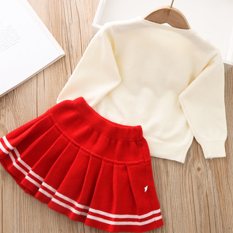 Lovely Baby Girl Two Piece Sweater Dress Winter Dresses