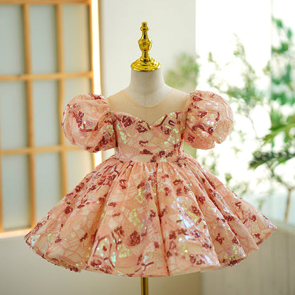 Luxurious Baby Girls  Dress First Birthday Flower Girls Princess Dress