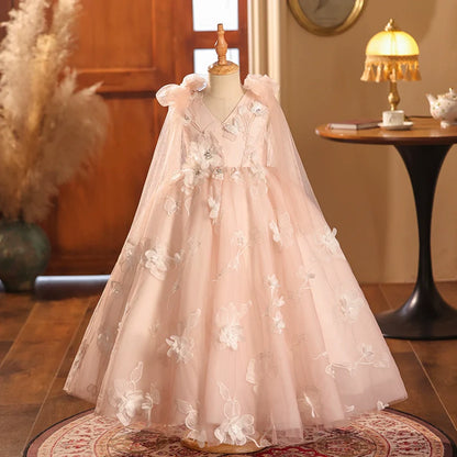 Elegant Baby Pink Birthday Party Dress Toddler Formal Dresses