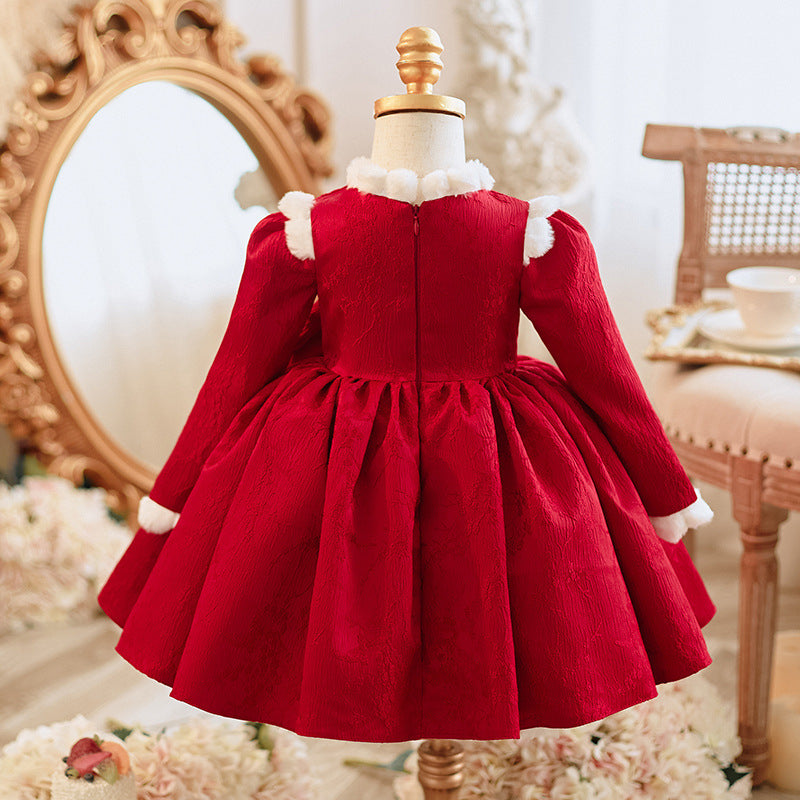 Girls Christmas Beauty Pageant Dress Toddler Embroidery Party Princess Dress