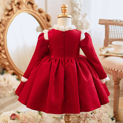 Girls Christmas Beauty Pageant Dress Toddler Embroidery Party Princess Dress