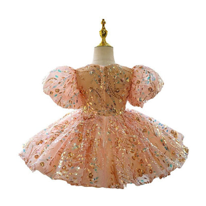 Sequined Princess Dress Girls Birthday Party Dress