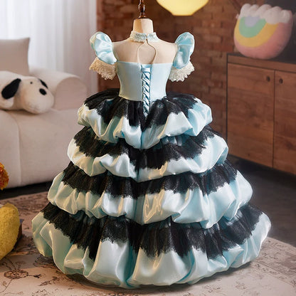 Girls Birthday Dress Children Party Sequin Princess Dress