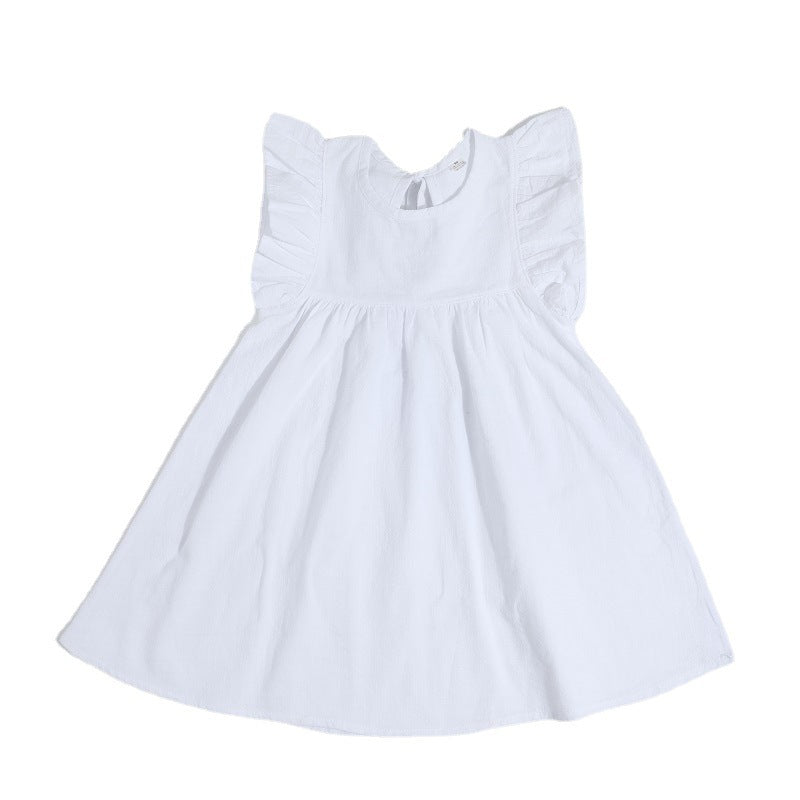 Summer Baby Girls Solid Color Princess Dress