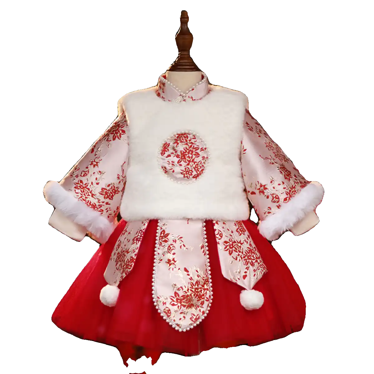 Embroidered Winter Christmas Dress Luxury Birthday Princess Dress