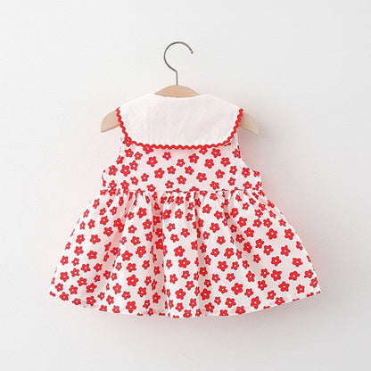 Sweet Baby Girl Flower Ribbon Dress