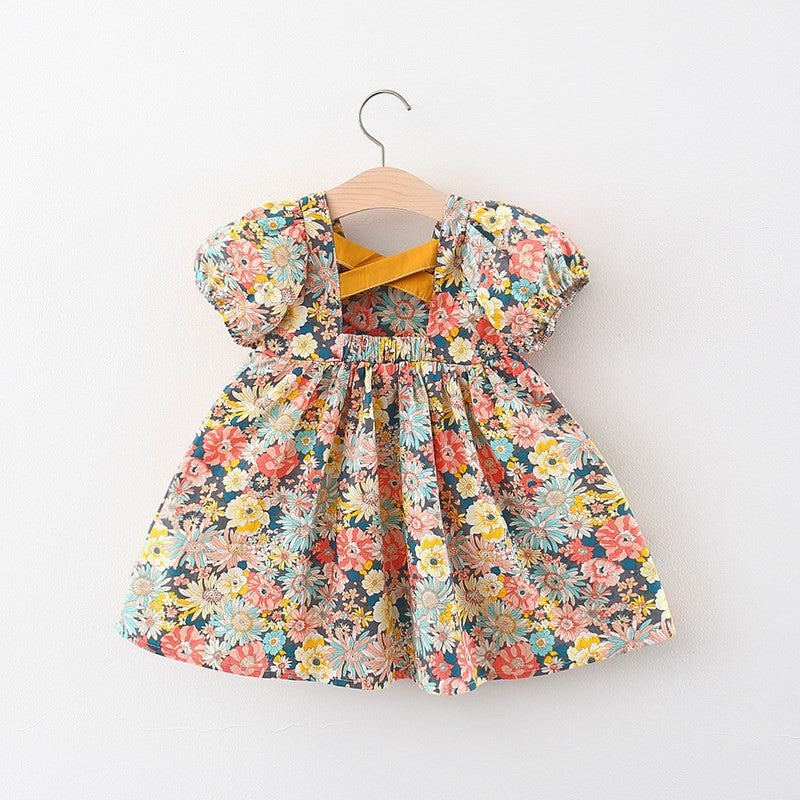 Girls Summer Breathable Floral Dress