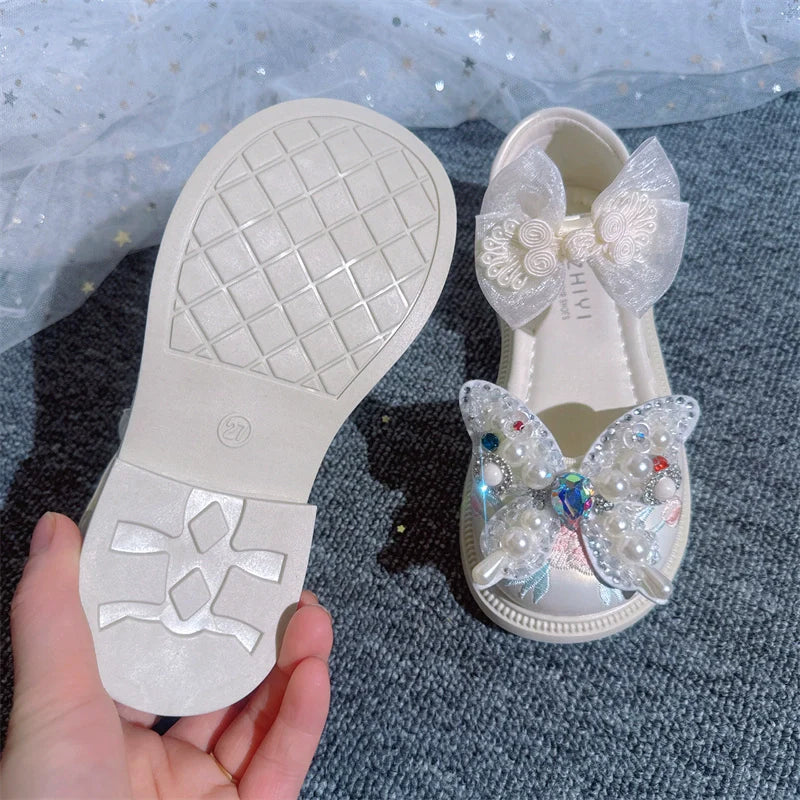 Summer Cute Baby Girls Pearl Bow-knot Shoes