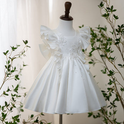 Elegant Baby Butterfly Sleeve First Communion Dress Toddler Formal Dresses