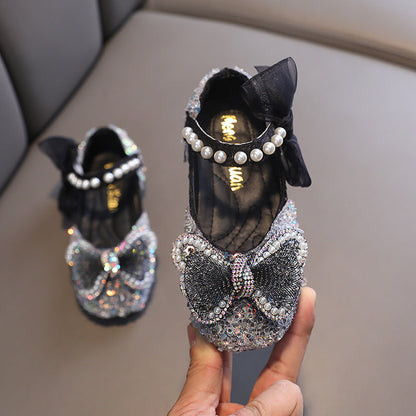 Elegant Cute Girls Butterfly Beauty Pageant Sequins Princess Shoes