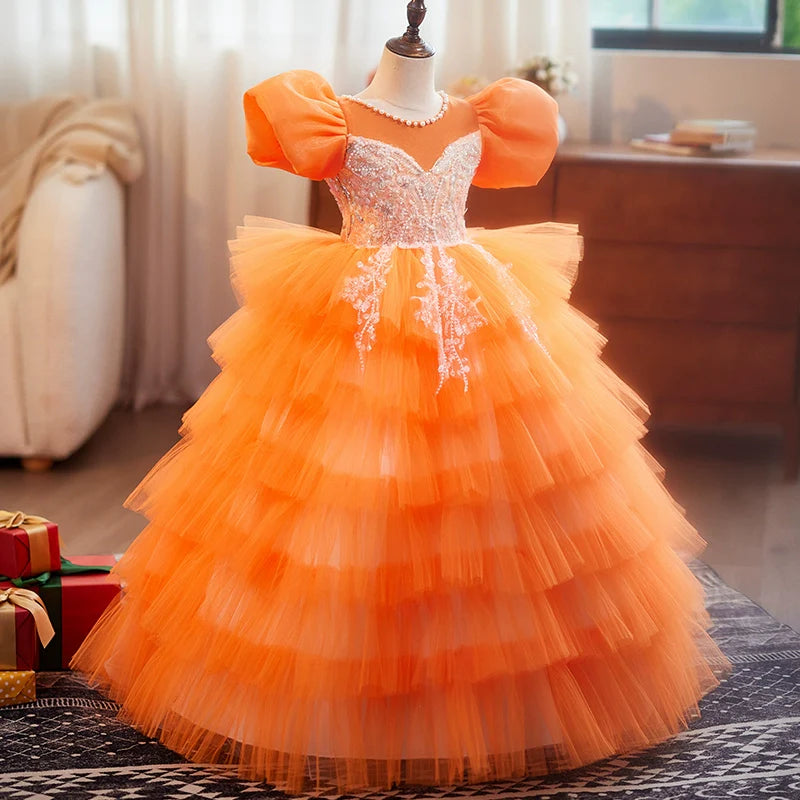 Girls Romantic Party Dress Christmas Princess Dress