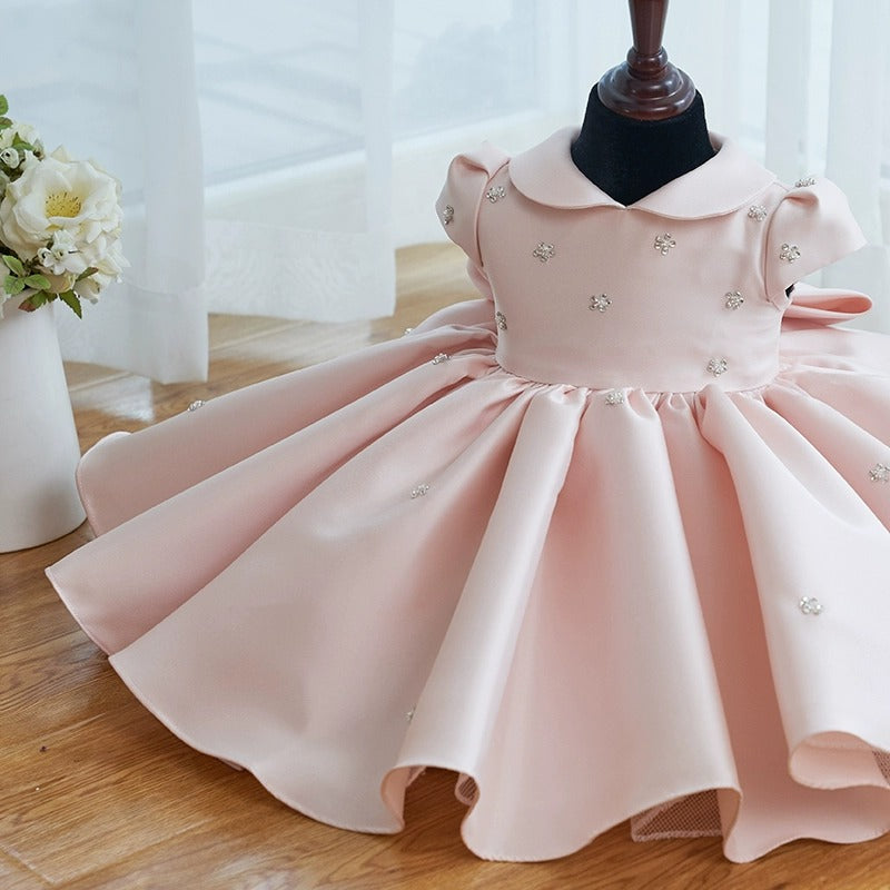 Elegant Baby Girls Flower Girl Dresses Toddler White Christening Dresses