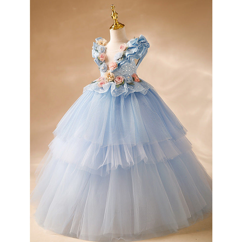 Luxurious Flower Girl Wedding Summer Birthday Party Princess Dress