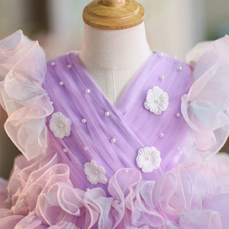 Purple Tutu Dress Girls Christmas Princess Dress