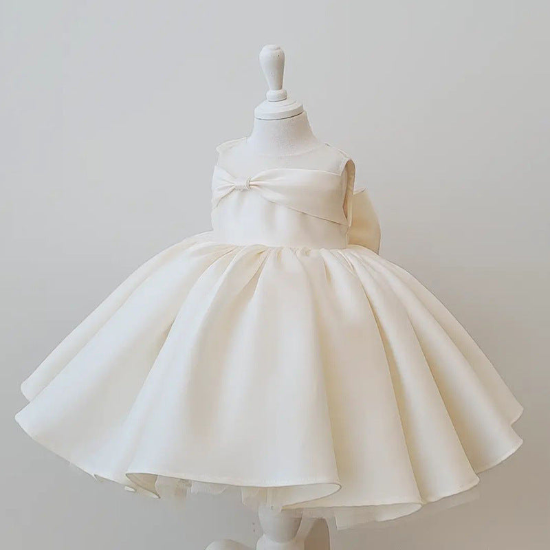 Elegant Baby Girl Dresses Toddler Satin Puff Dress