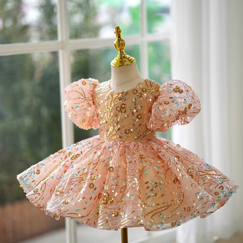 Sequined Princess Dress Girls Birthday Party Dress