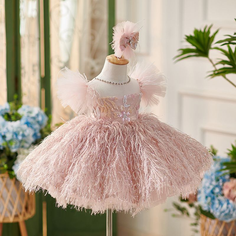 Luxurious Baby Girl Formal Puffy Party Dress Girl Fluffy Pageant Princess Dress