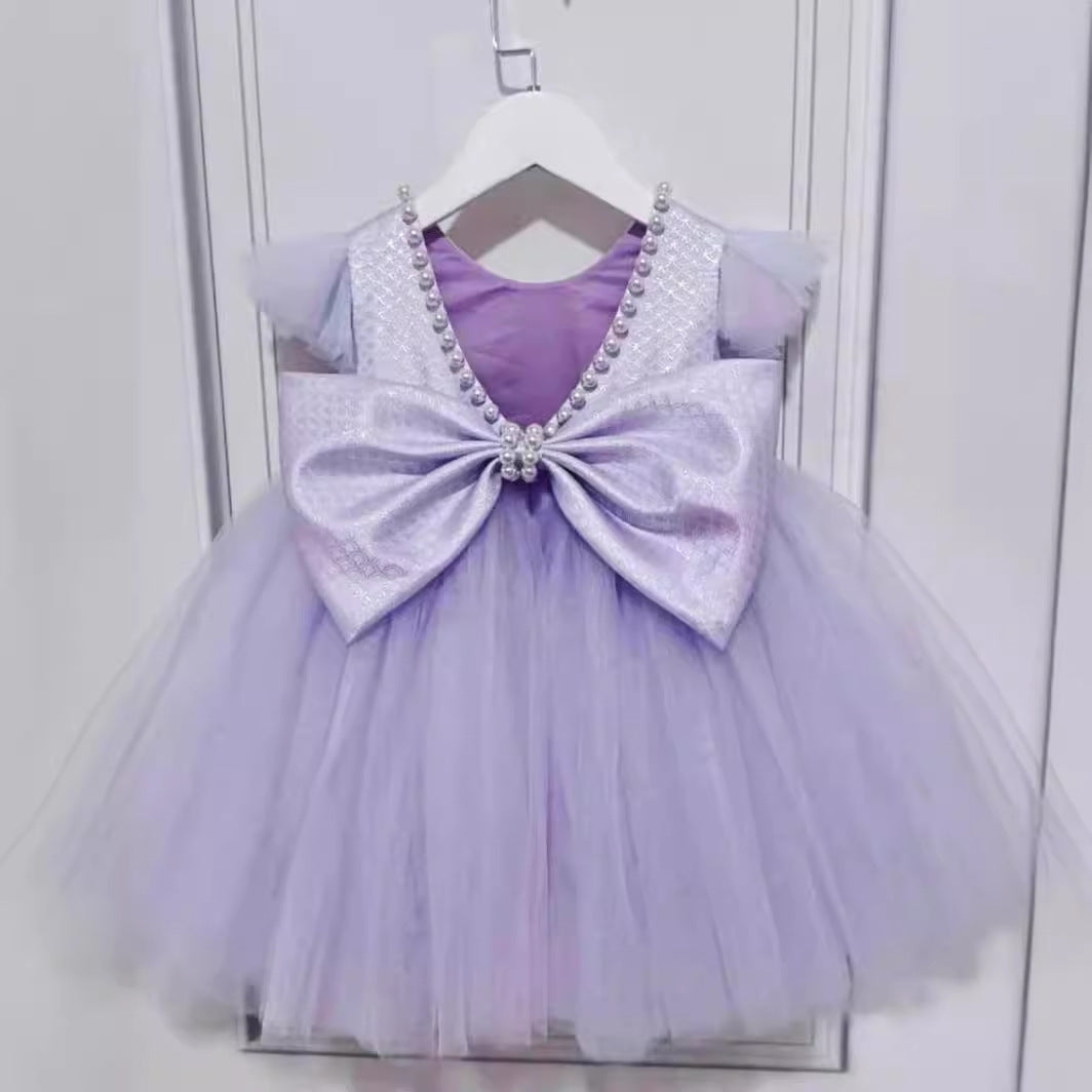 Purple Backless Princess Dress Mermaid Theme Dress