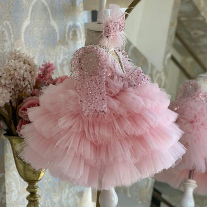 Luxurious Girls Sequins Puffy Ball Gown Toddler Birthday Pageant Dresses