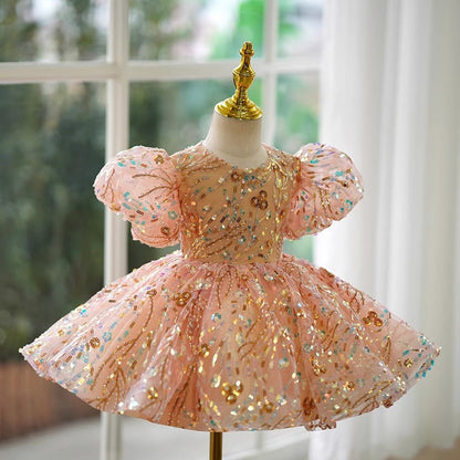 Sequined Princess Dress Girls Birthday Party Dress