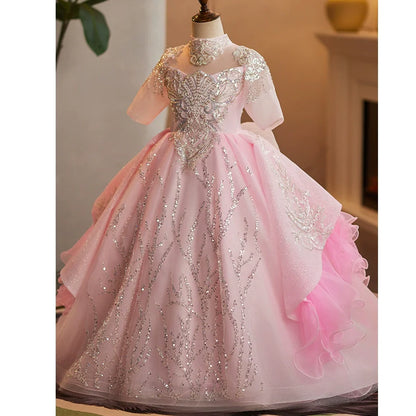 Flower Girl Dress  Beauty Pageant Dress Toddler Sequins Birthday Princess Dress