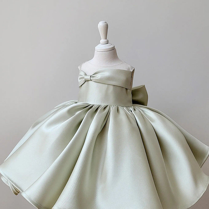 Elegant Baby Girl Dresses Toddler Satin Puff Dress