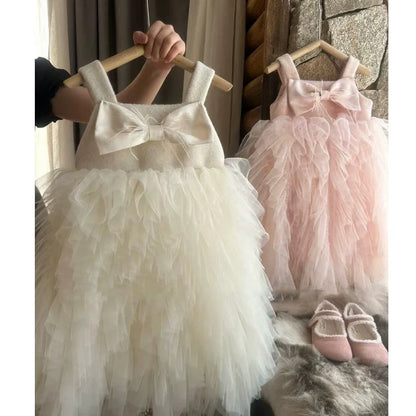 Flower Girl Dresses Girls Bow Princess Dress Baby Birthday Dress