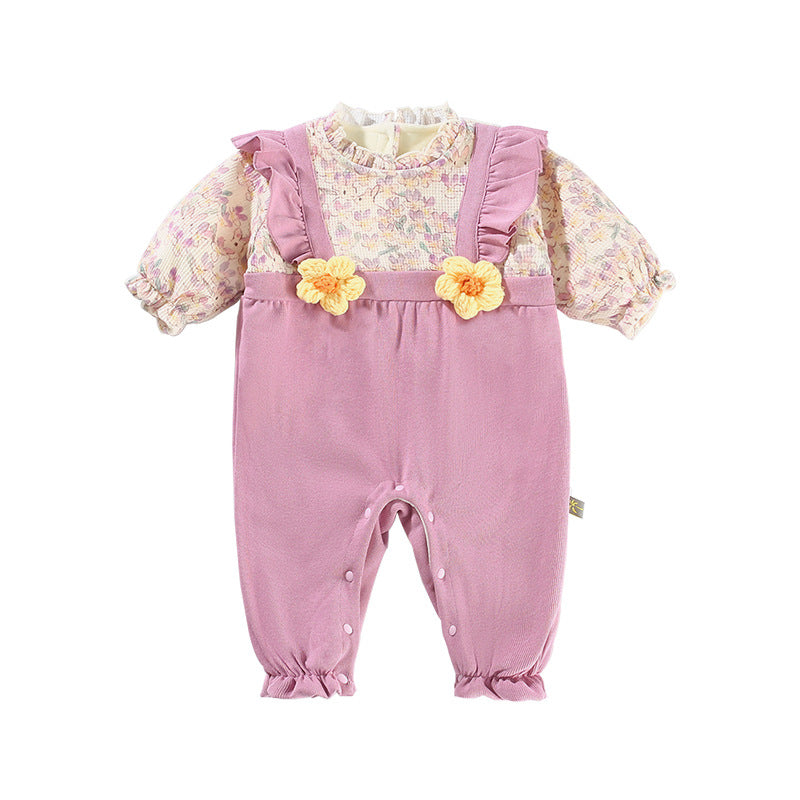 Floral Overalls Thickened Floral Overalls Thickened Baby Romper