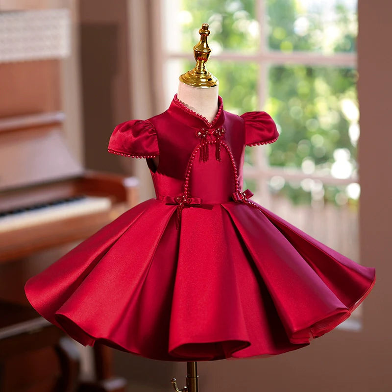 Luxurious Christmas Dress Baby Girls Christening Dress Toddler Birthday Pageant Princess Dress