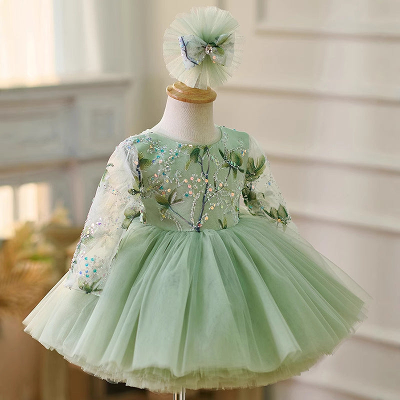 Flower Girl Dress Sequined Christmas Dress Girls Birthday Ball Gown