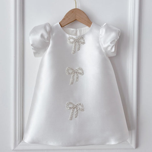 White Baby Girls  Christening Dress  Toddler Birthday Festival Princess Dress