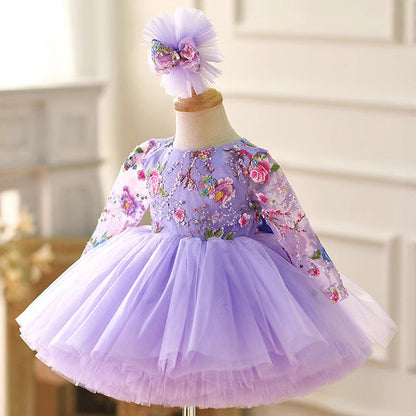 Flower Girl Dress Sequined Embroidered Christmas Dress Girls Birthday Pageant Dresses