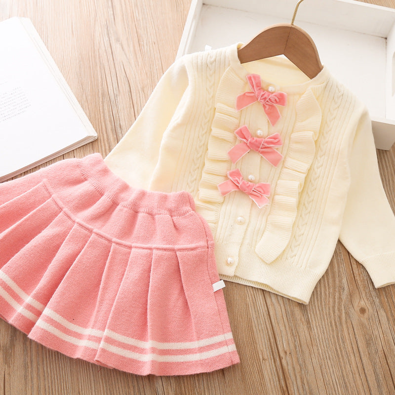 Lovely Baby Girl Two Piece Sweater Dress Winter Dresses