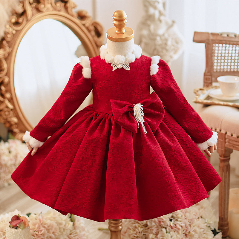 Girls Christmas Beauty Pageant Dress Toddler Embroidery Party Princess Dress