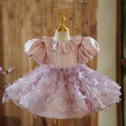 Elegant Cute Baby Girl Beauty Pageant  Dress Toddler First Communion Princess Dress