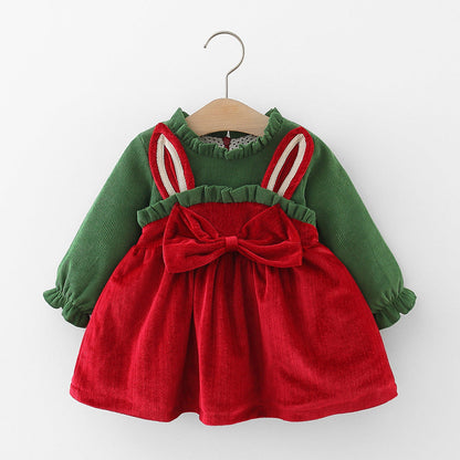 Girls Christmas Dresses Baby Girls Winter Long Sleeve Dresses