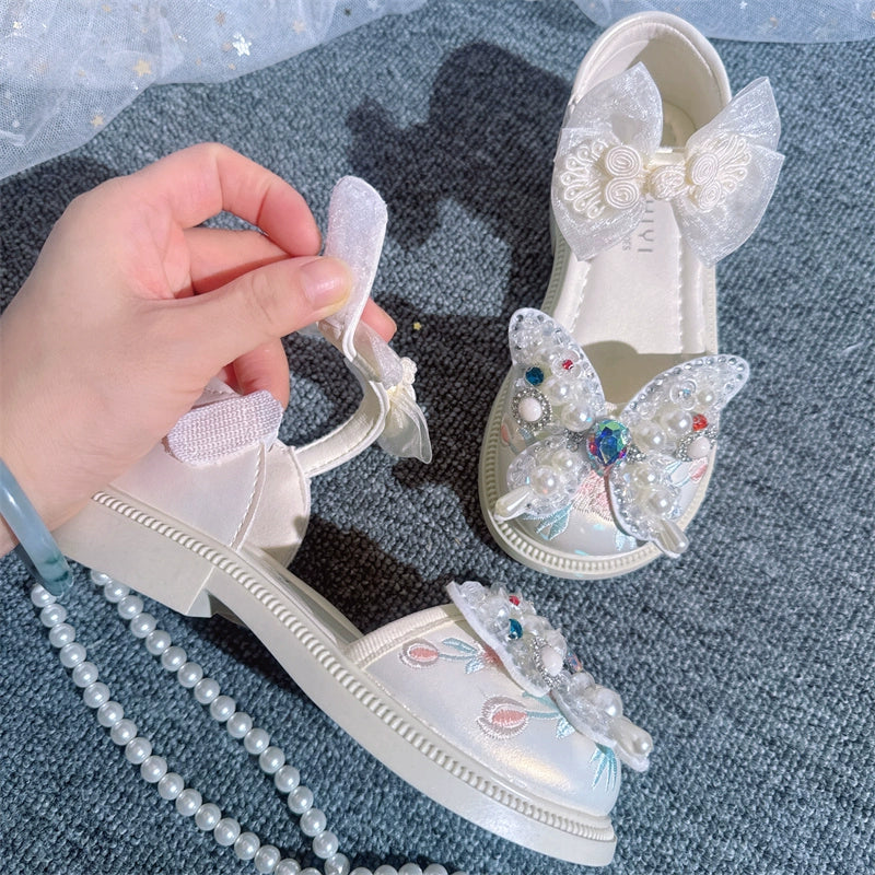 Summer Cute Baby Girls Pearl Bow-knot Shoes