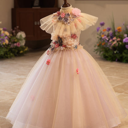 Flower Girl Princess Dress Girl Birthday Fluffy Tulle Dress