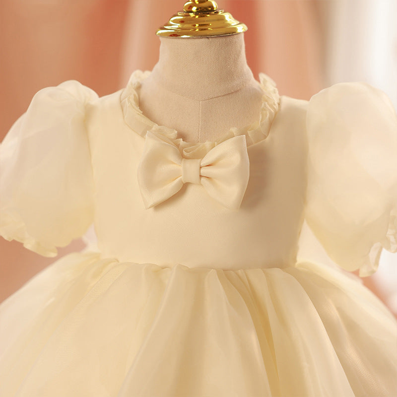 Girls Birthday Dress Bow Fluffy Princess Dress