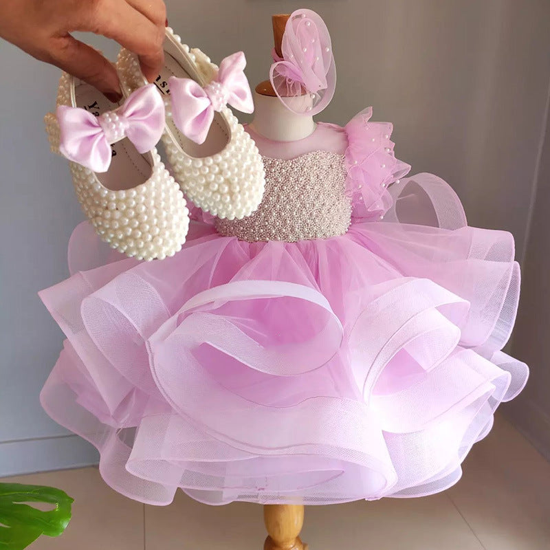 Elegant Baby Beauty Pageant Dresses Toddler Puffy Birthday Party Dresses