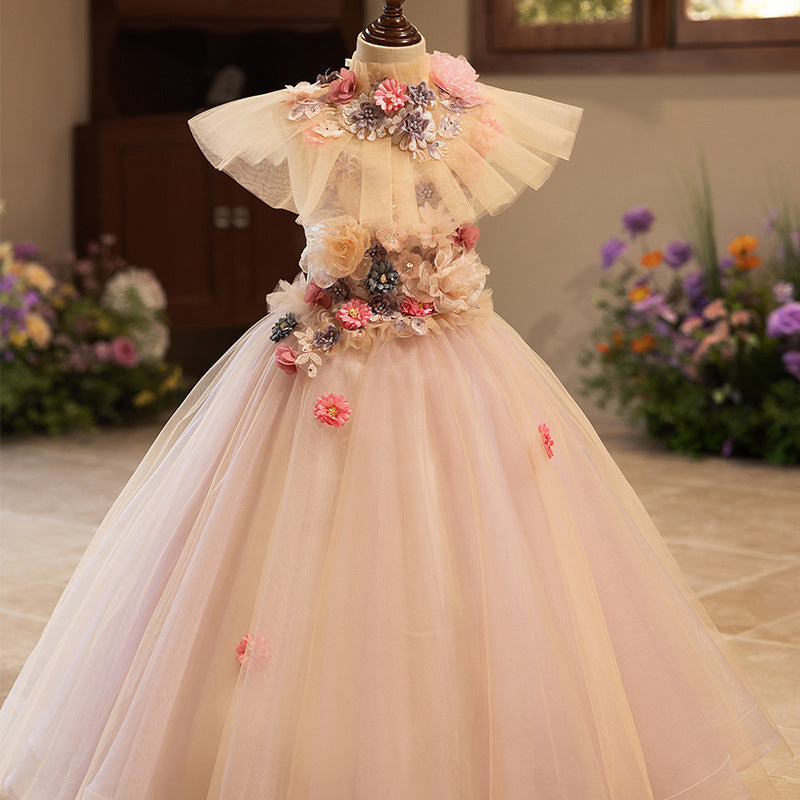 Flower Girl Princess Dress Girl Birthday Fluffy Tulle Dress