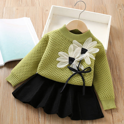 Princess Pullover Long Sleeve Sweater Two Piece Set