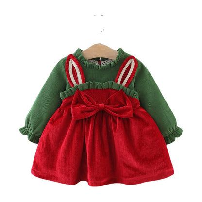 Girls Christmas Dresses Baby Girls Winter Long Sleeve Dresses