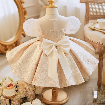 Flower Girl Birthday Wedding Party Dress Bowknot Princess Dress