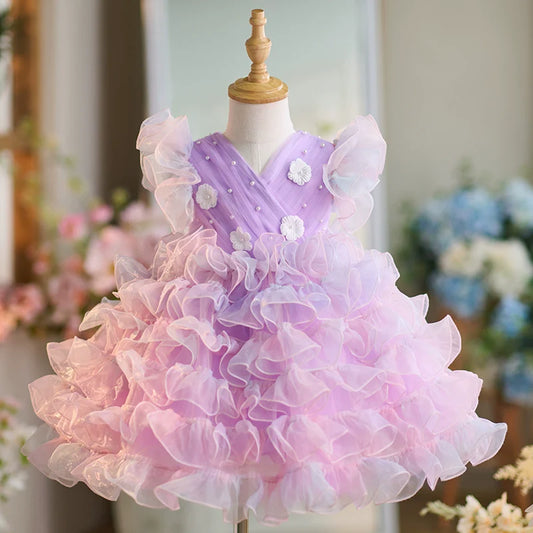 Purple Tutu Dress Girls Christmas Princess Dress