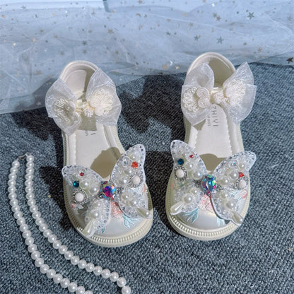 Summer Cute Baby Girls Pearl Bow-knot Shoes