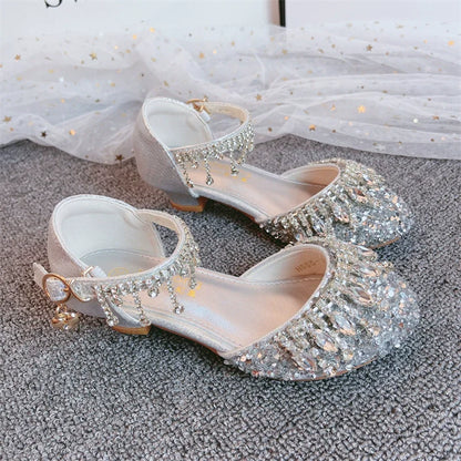 Girls Summer Shiny Sandals Rhinestone Princess Shoes