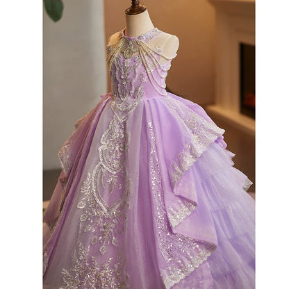 Puffy Long Train Dresses Christmas Princess Dresses