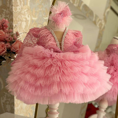 Luxurious Girls Sequins Puffy Ball Gown Toddler Birthday Pageant Dresses